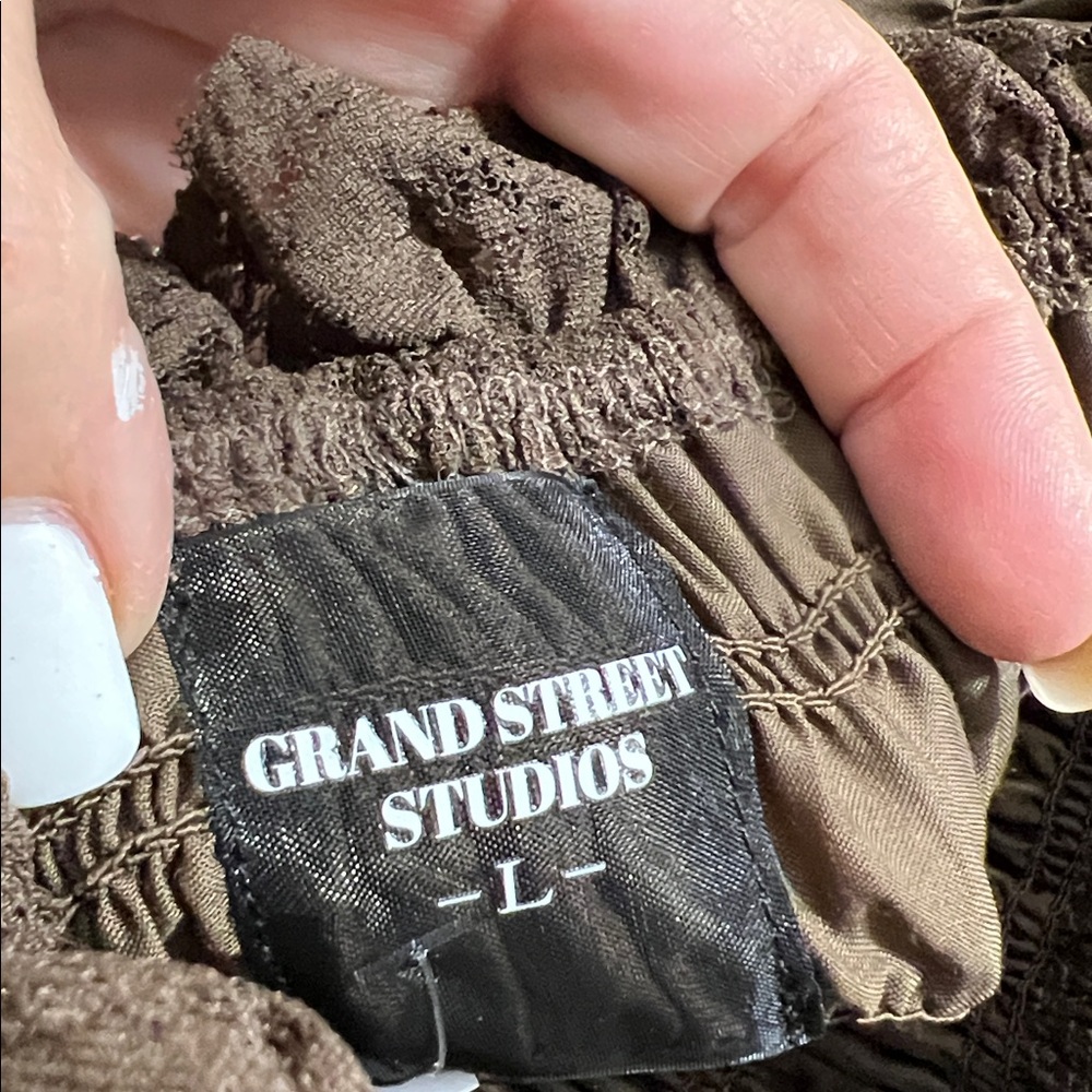NWT $228 REVOLVE Grand Street Studio  brown mini dress L - Picture 8 of 10
